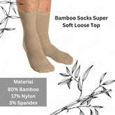 Men's Extra Wide Diabetic Bamboo Socks Super Soft Loose Top 3 Pairs Socks 365shopping.co.uk